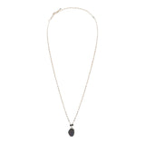 Collier pendentif Noto en métal argenté onyx et nacre - noir Argent noir