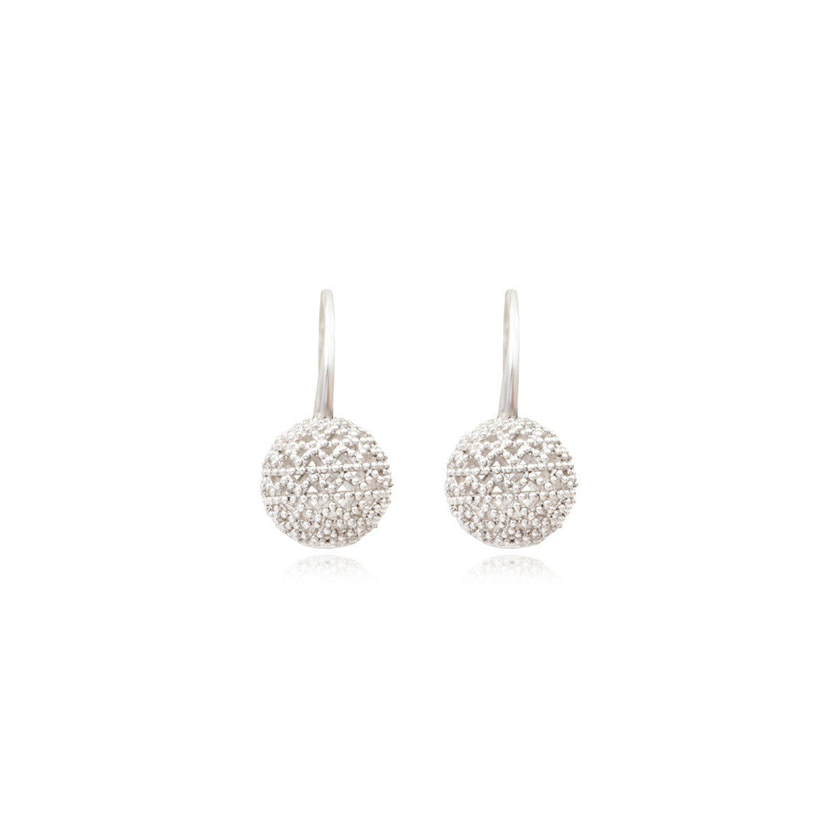 Petites boucles d'oreilles dormeuses Betty en métal argenté ciselé - argenté Argent
