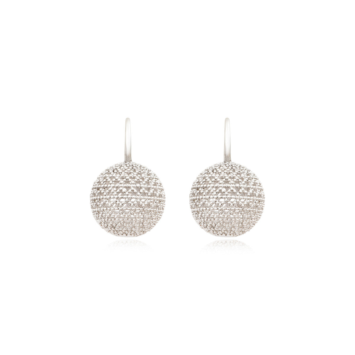 Boucles d'oreilles dormeuses Betty en métal argenté ciselé - argenté Argent