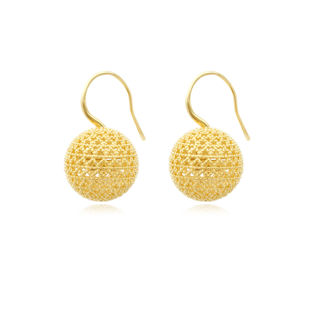 Boucles d'oreilles dormeuses Betty en métal doré ciselé - doré Dore