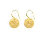Boucles d'oreilles dormeuses Betty en métal doré ciselé - doré Dore
