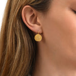 Boucles d'oreilles dormeuses Betty en métal doré ciselé - doré Dore