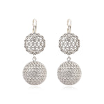 Boucles d'oreilles dormeuses Betty doubles en métal argenté ciselé - argenté Argent