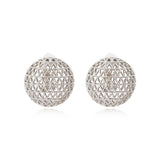 Boucles d'oreilles clips rondes Betty en métal argenté ciselé - argenté Argent