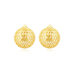 Boucles d'oreilles clips rondes Betty en métal doré ciselé - doré Dore