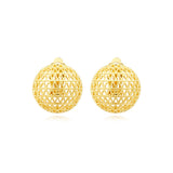 Boucles d'oreilles clips rondes Betty en métal doré ciselé - doré Dore