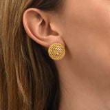 Boucles d'oreilles clips rondes Betty en métal doré ciselé - doré Dore
