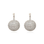 Boucles d'oreilles dormeuses rondes Betty en métal argenté ciselé - argenté Argent