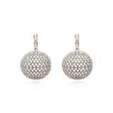 Boucles d'oreilles dormeuses rondes Betty en métal argenté ciselé - argenté Argent
