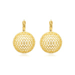 Boucles d'oreilles dormeuses rondes Betty en métal doré ciselé - doré Dore