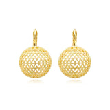 Boucles d'oreilles dormeuses rondes Betty en métal doré ciselé - doré Dore