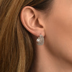 Petites boucles d'oreilles créoles Betty en métal argenté ciselé - argenté Argent