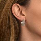 Petites boucles d'oreilles créoles Betty en métal argenté ciselé - argenté Argent
