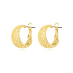 Petites boucles d'oreilles créoles Betty en métal doré ciselé - doré Dore