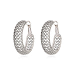 Boucles d'oreilles créoles Betty en métal argenté ciselé - argenté Argent