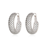 Boucles d'oreilles créoles Betty en métal argenté ciselé - argenté Argent