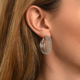 Boucles d'oreilles créoles Betty en métal argenté ciselé - argenté Argent