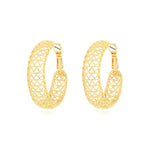 Boucles d'oreilles créoles Betty en métal doré ciselé - doré Dore