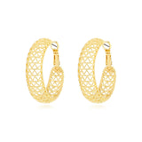 Boucles d'oreilles créoles Betty en métal doré ciselé - doré Dore