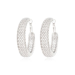 Grandes boucles d'oreilles créoles Betty en métal argenté ciselé - argenté Argent