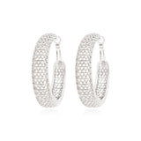 Grandes boucles d'oreilles créoles Betty en métal argenté ciselé - argenté Argent