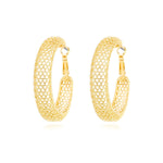 Grandes boucles d'oreilles créoles Betty en métal doré ciselé - doré Dore