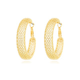 Grandes boucles d'oreilles créoles Betty en métal doré ciselé - doré Dore