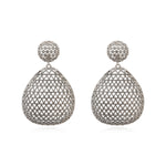 Boucles d'oreilles pendantes percées Betty en métal argenté ciselé - argenté Argent