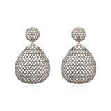 Boucles d'oreilles pendantes percées Betty en métal argenté ciselé - argenté Argent