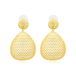 Boucles d'oreilles pendantes percées Betty en métal doré ciselé - doré Dore