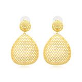 Boucles d'oreilles pendantes percées Betty en métal doré ciselé - doré Dore