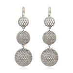 Boucles d'oreilles longues dormeuses Betty en métal argenté ciselé - argenté Argent
