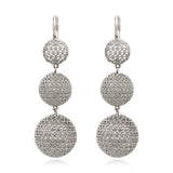 Boucles d'oreilles longues dormeuses Betty en métal argenté ciselé - argenté Argent