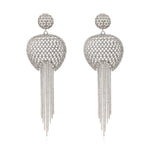 Boucles d'oreilles longues percées Betty en métal argenté et chaînettes - argenté Argent