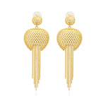 Boucles d'oreilles longues percées Betty en métal doré et chaînettes - doré Dore