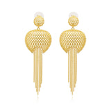 Boucles d'oreilles longues percées Betty en métal doré et chaînettes - doré Dore