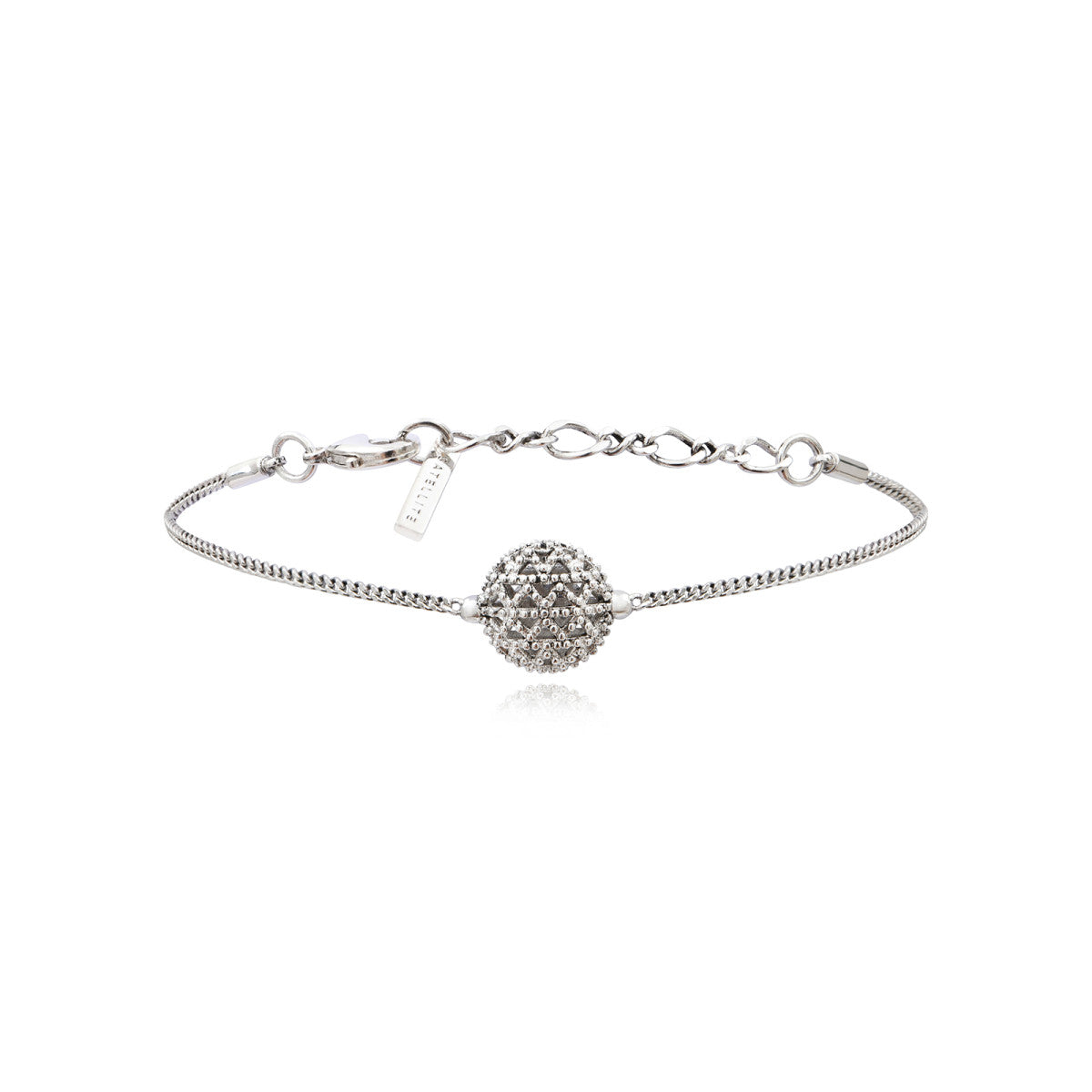 Bracelet fin réglable Betty en métal coloré argent ciselé - argenté Argent