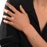 Bracelet fin réglable Betty en métal coloré argent ciselé - argenté Argent