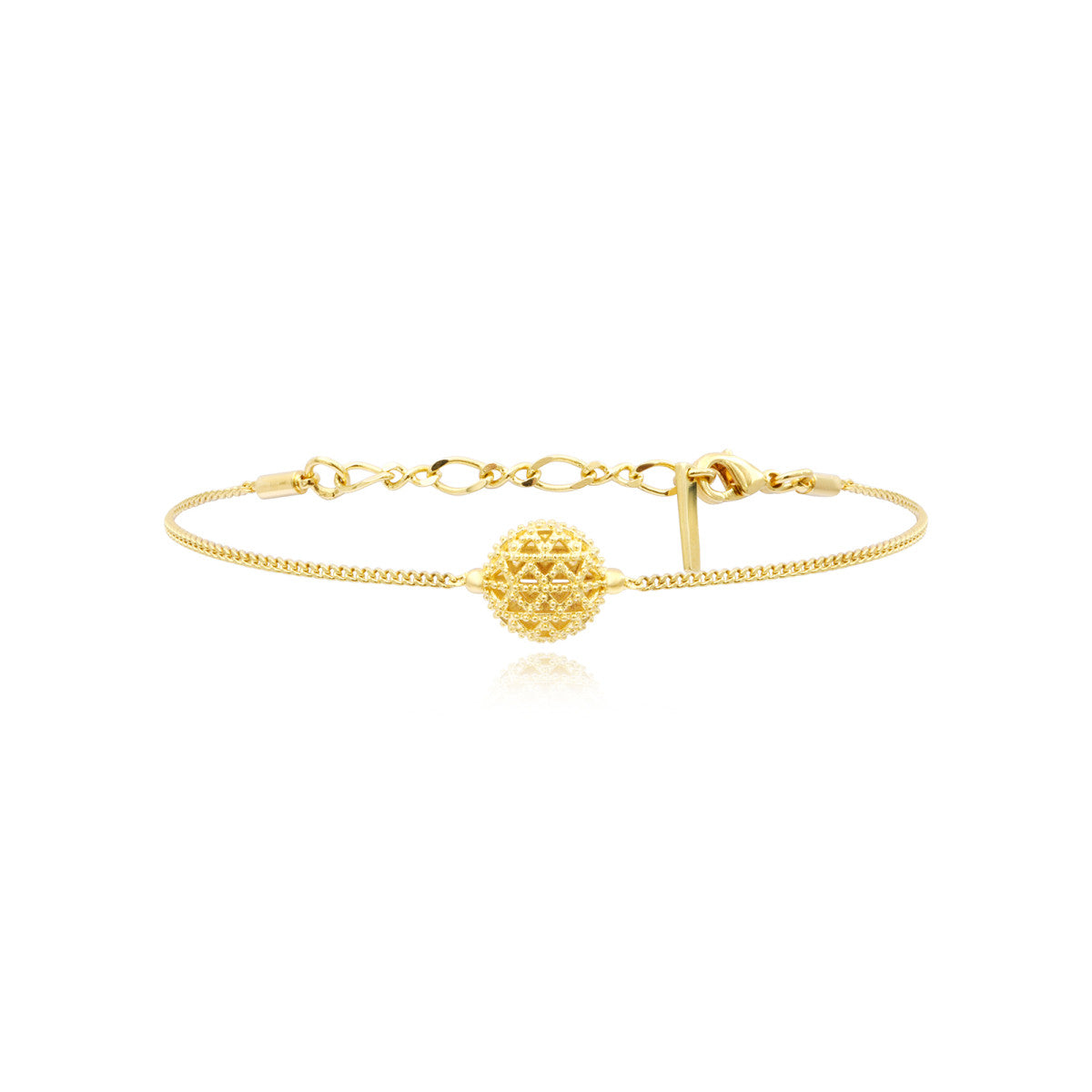 Bracelet fin réglable Betty en métal doré à l'or fin ciselé - doré Dore
