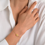 Bracelet fin réglable Betty en métal doré à l'or fin ciselé - doré Dore