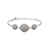 Bracelet Betty réglable en métal coloré argent ciselé - argenté Argent
