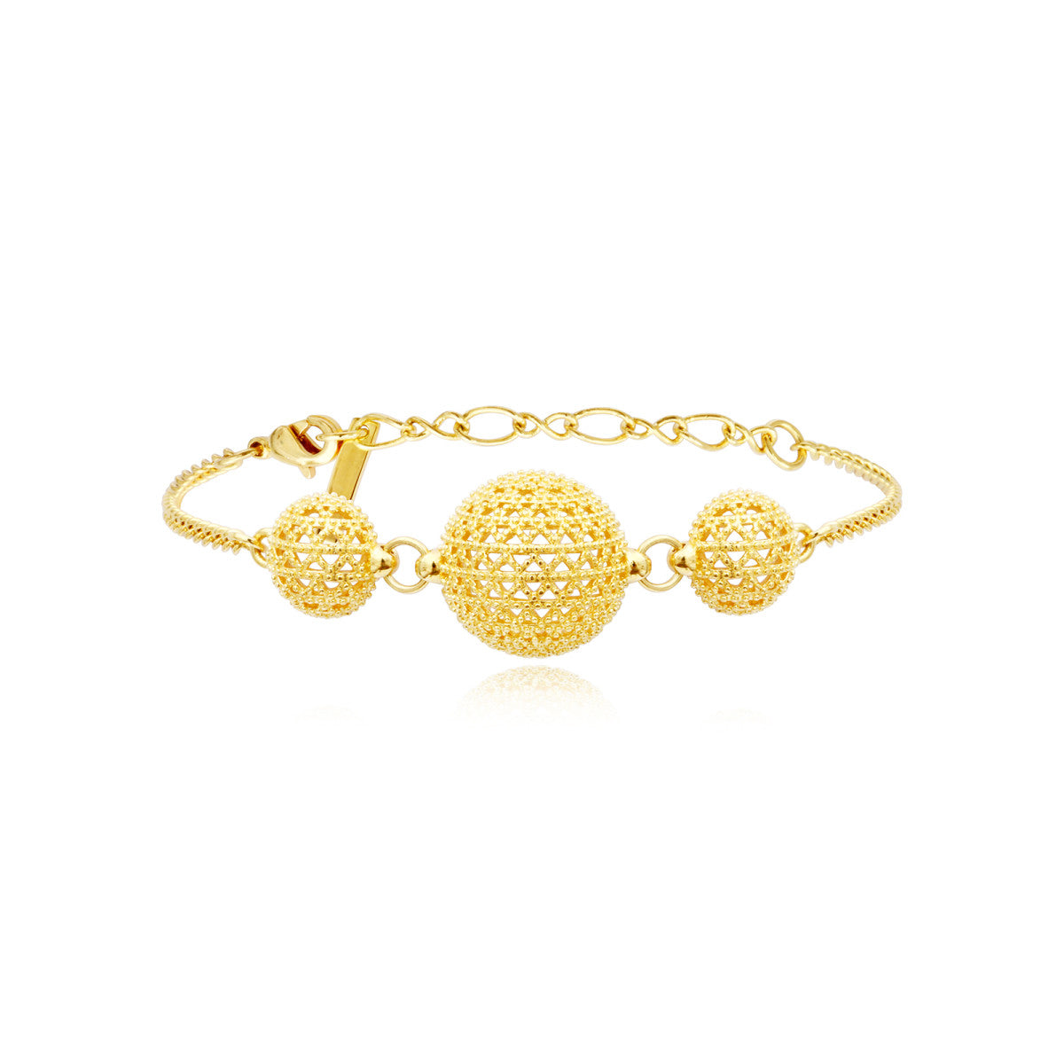 Bracelet Betty réglable en métal doré à l'or fin ciselé - doré Dore