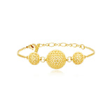 Bracelet Betty réglable en métal doré à l'or fin ciselé - doré Dore