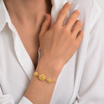Bracelet Betty réglable en métal doré à l'or fin ciselé - doré Dore