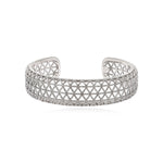 Bracelet manchette fin Betty en métal coloré argent ciselé - argenté Argent