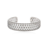 Bracelet manchette fin Betty en métal coloré argent ciselé - argenté Argent