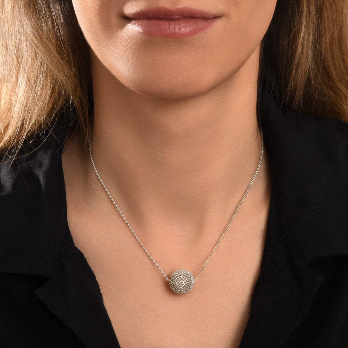 Collier fin pendentif Betty en métal coloré argent - argenté Argent