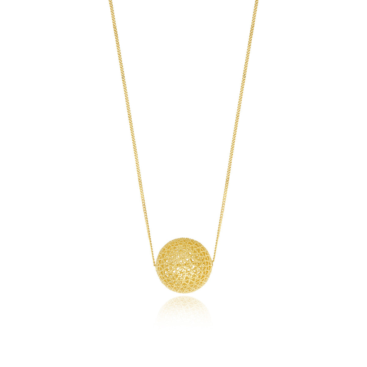 Collier fin à large pendentif Betty en métal doré à l'or fin - doré Dore