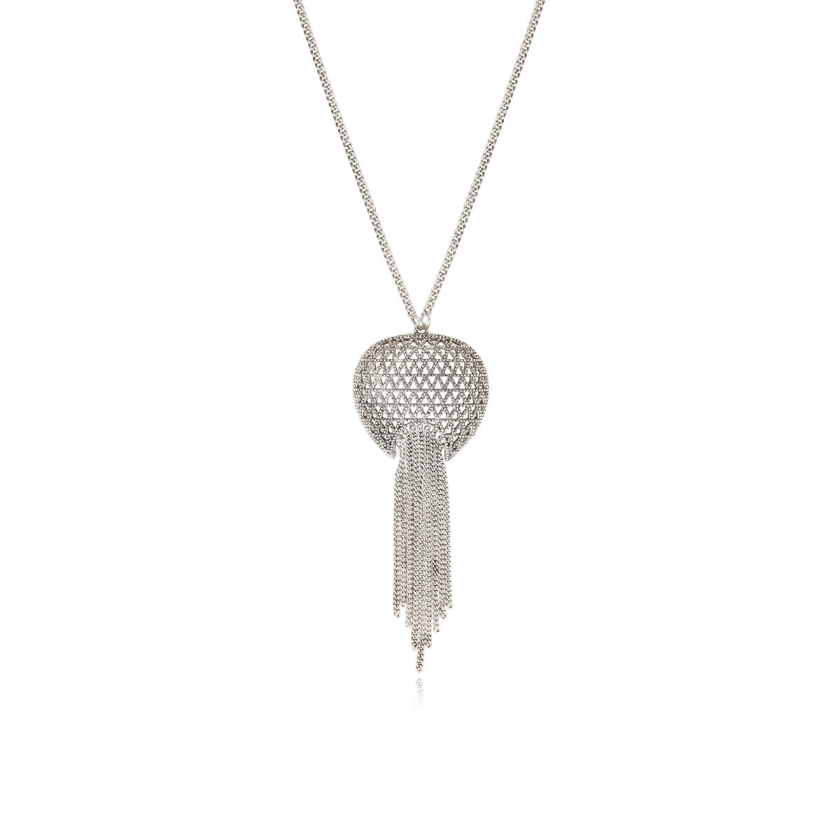 Collier long Betty en métal coloré argent - argenté Argent