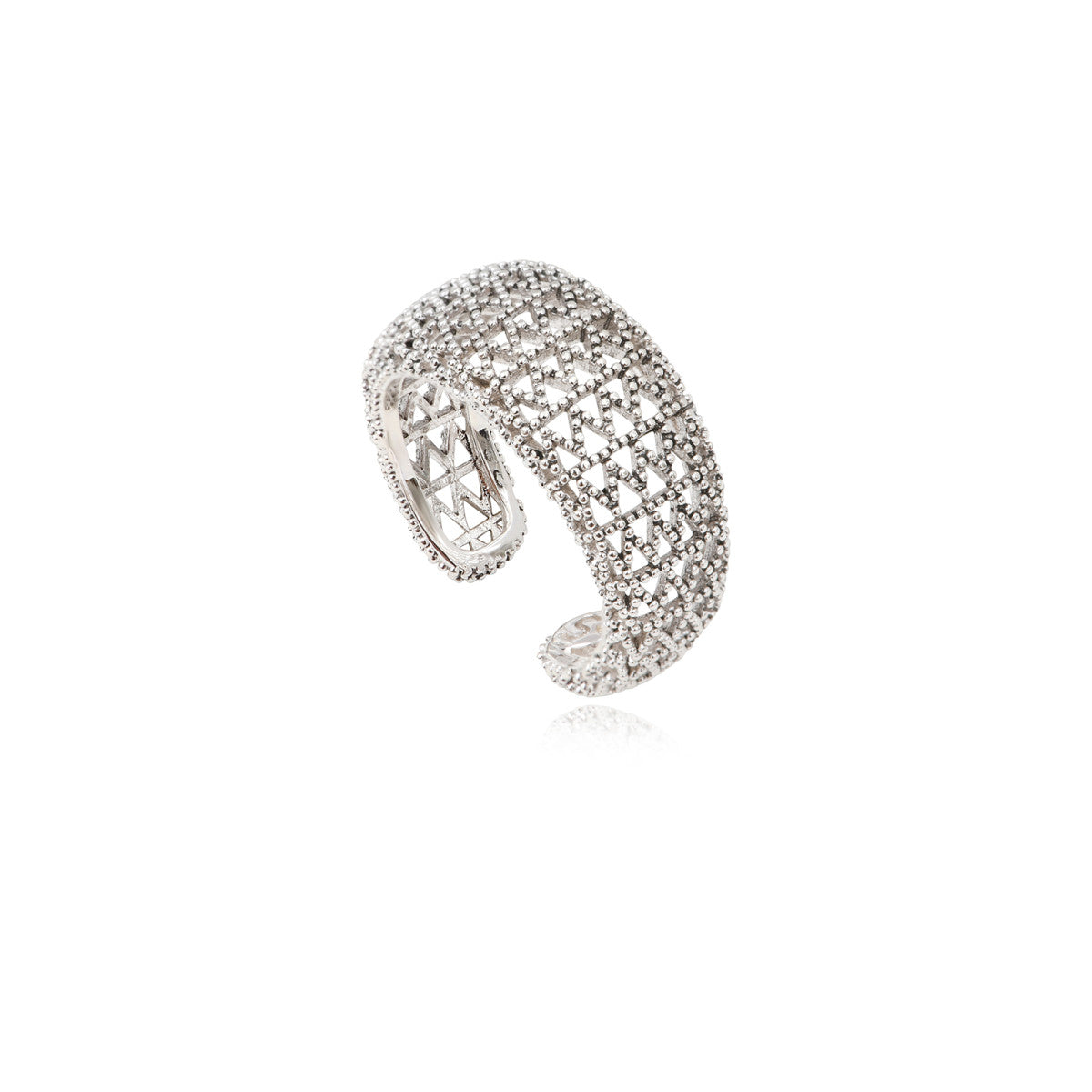 Bague ajustable Betty en métal coloré argent - argenté Argent